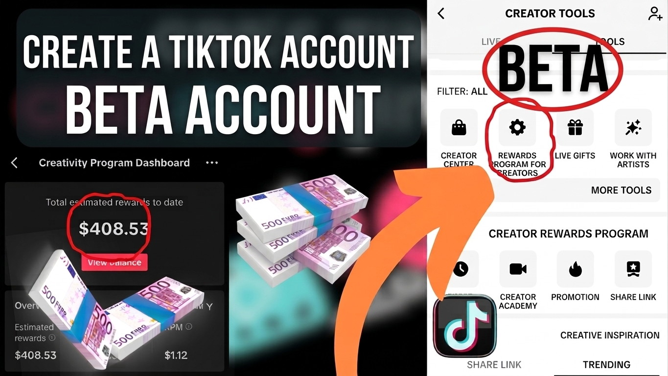 How to Create a TikTok Beta Account and Earn from Views (Creator Rewards Program)